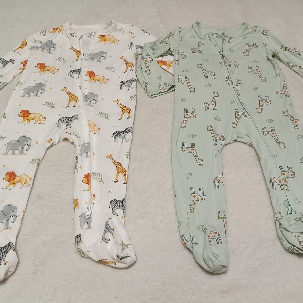 Little Me Animal Print Kids One Piece Set Lot Sleepers